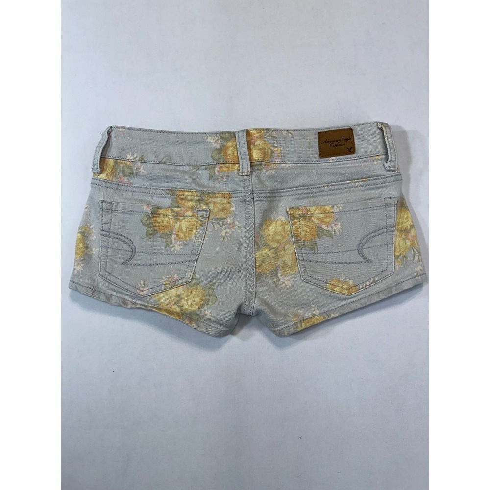 American Eagle Floral Low Rise Shorts Women's Size 0 Y2K Stretch